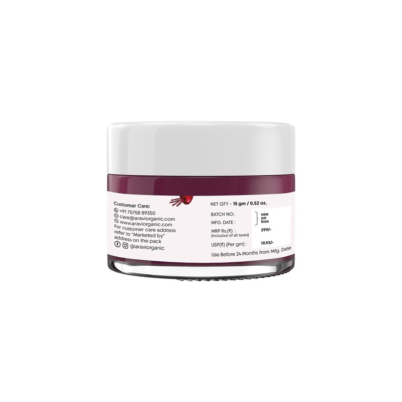 Aravi Organic Beetroot Lip Scrub with Shea Butter & Cocoa