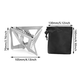 TopHomer Folding Coffee Drip, Collapsible Pour Over Coffee Dripper Stainless Steel Reusable Holder Cone Coffee Filter for Traveling Camping