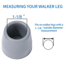 4PCS Walker Tips 1 1/8 '' Heavy Duty Replacement Rubber Tips for Walkers, Commodes, Shower Chairs and More
