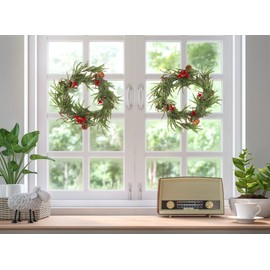 RECUTMS 40 PCS Artificial Pine Needles Branches 10 Inch Christmas Pine Garland Stems Plants DIY Cedar Garland Picks and Tree Greenery Garland Needles Wreath Christmas and Home Garden Decor