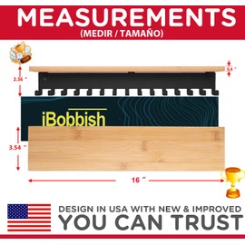 Premium Trophy and Medal Display Shelf 16inchL,Metal Trophy Shelf with Hooks Upgraded,Large Bamboo Trophy Board Display,Sturdy Trophy Shelf with Hooks for Medals Metal Wall Mount Medals