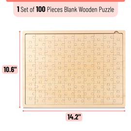 Mr. Pen- Blank Wooden Puzzle, 100 Pieces, 14.2" x 10.6", Wooden Blank Puzzles to Draw on, Wooden Blank Puzzle Pieces to Write on, Blank Wooden Puzzle Pieces for Crafts, Blank Puzzle for Kids