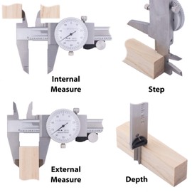 Clockwise Tools DDLR-0605 Pro Dial Caliper 0-6 Inch Double Shock Proof Stainless Steel Body SAE Measuring Tool