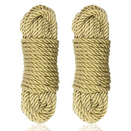 Multifunction Cotton Rope - Natural Twisted Rope Cotton Cord 16Ft/5M 2Pcs Durable All Purpose Craft Rope 8MM Thick Long Rope Hanging, Decor, Pet Toys, Crafts, DIY, Indoor Outdoor Use
