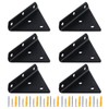 SENJEOK 6 PCS 4 Inch Black Triangle Shelf Bracket, Invisible