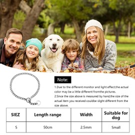 YAUYAP Cadena De Castigo para Perro, Cadena para Perros De Acero Inoxidable, 2,5 mm x 50 cm