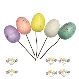 FloristryWarehouse Easter 5cm/2 Inch Egg Decoration Picks Pastel Colours Speckled Black Pack of 30