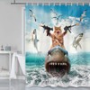 Funny Cat Shower Curtain for Bathroom, Cat Shower Curtains for