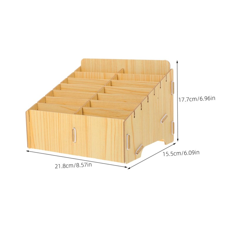 MAGICLULU Wooden Cell Phone Organizer with Compartments Multifunctional Desktop Storage