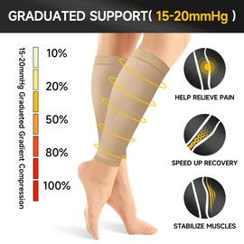 Abismat 15-20 mmHg Compression Socks for Women & Men, Pregnancy Compression Socks Medical Footless Graduated Compression Stockings for Varicose Veins, Edema, DVT, S