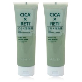 Make.iN CICA × RETI Doro × Foam Cleanser, 4.6 oz (130 g), Value Set of 2 | Deer, Retinol, White, Clay, Ceramide, Moisturizing, Skin Care, Pores, Blackheads