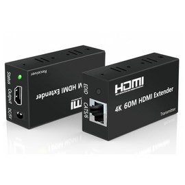 4K HDMI Wired LAN Extender, 166.0 ft (60 m) Extender, CAT5/6 Ethernet Transmission, HDCP Compatible, EDID Copy Function, For Watching Movies, Venue Displays, Surveillance Room Applications
