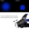 GaiGaiMall Blue LED Headlamp Flashlight Water Resistant Zoomable 3 Modes