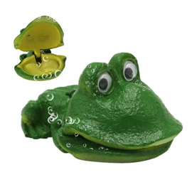 Fish Tank Air Bubbler Decor, Aquarium Frog Air Oxygen Bubbler Decorations, Fish Tank Oxygen Aerating Action Resin Sculpture for Habitat Freshwater Landscape