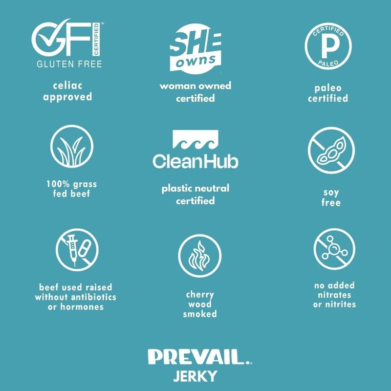 PREVAIL. Jerky Grass fed Beef and Free Range Turkey Jerky