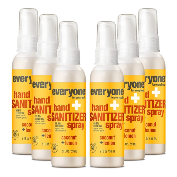 Everyone Hand Sanitizer Spray, 2 Ounce (Pack of 6), Coconut
