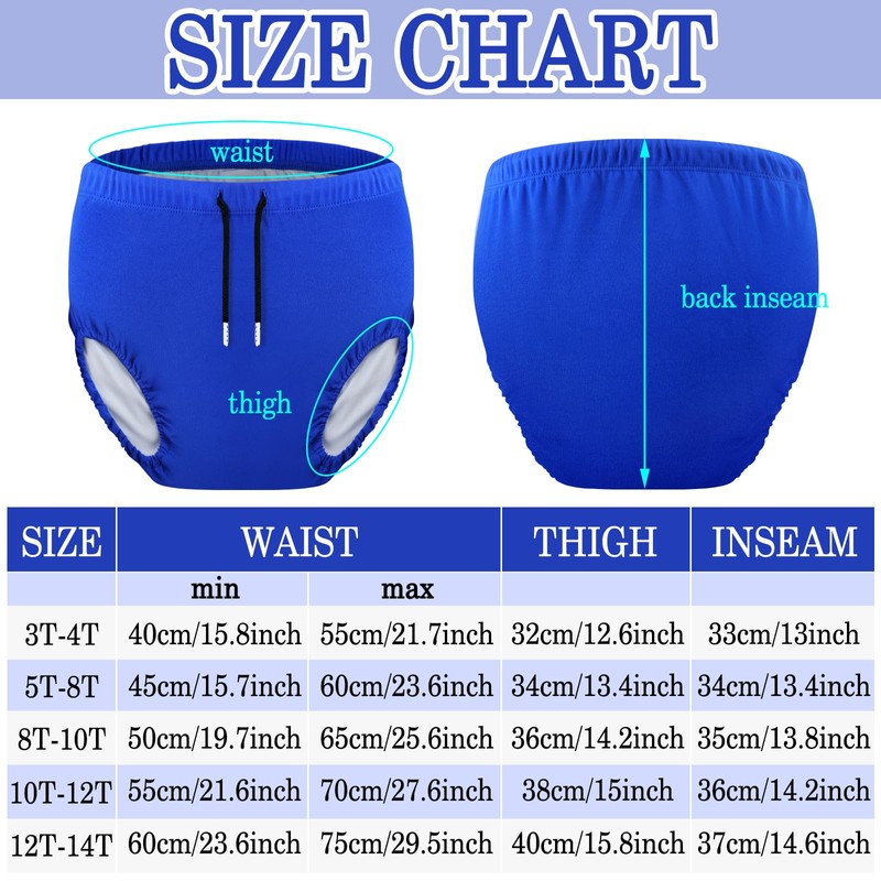 Glitopper 2 Pcs Youth Swim Diaper Special Needs Reusable Cloth