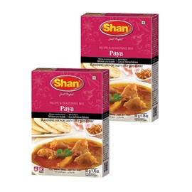 Shan Paya Recipe & Seasoning Mix for Meat Curry, 1.76 oz (50g) – Traditional Spicy Powder for Tender Meat & Trotters Curry, Meat Tenderizer Spice – Airtight Box (Pack of 2)