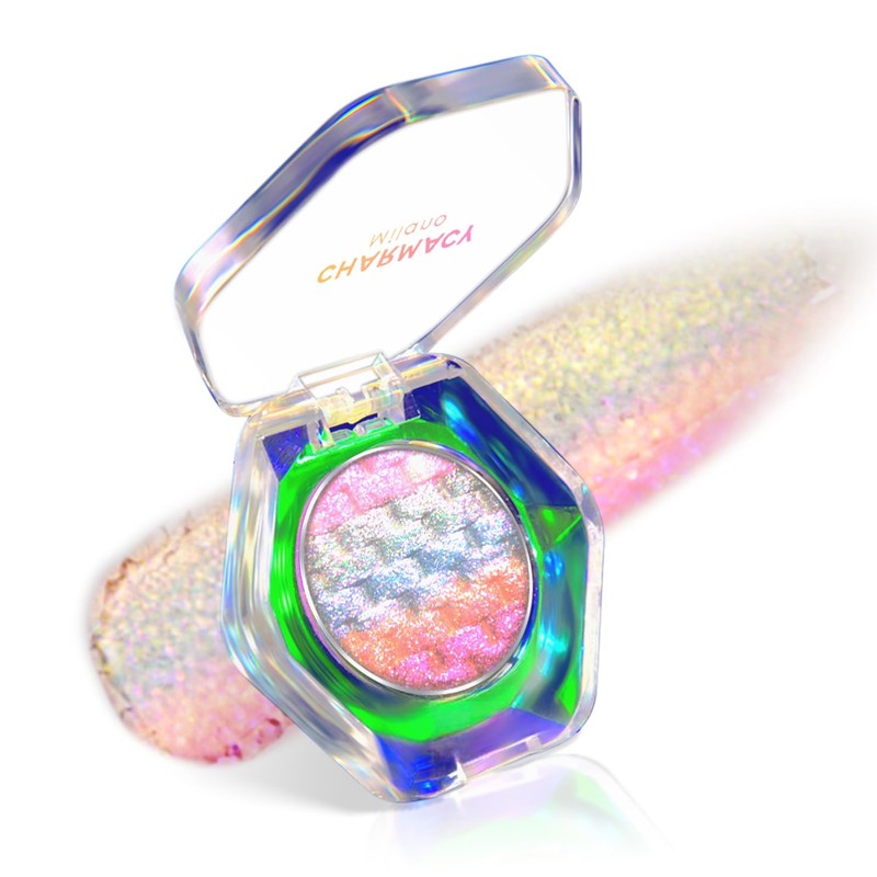 CHARMACY Paleta De Sombras De Ojos Chameleon Diamond Rainbow, Iluminador