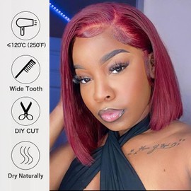 RunM Bob Wig Human Hair 12 inch 13x4 HD Frontal Lace Wig 150% Density Straight Short Bob Wigs for Women Glueless Bug Bob Lace Front Wigs Human Hair (12 inch)