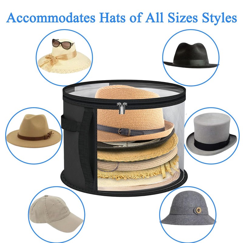 JBLJDWD 2PCS Hat Boxes with Lids, Hat Box, Compact Cap