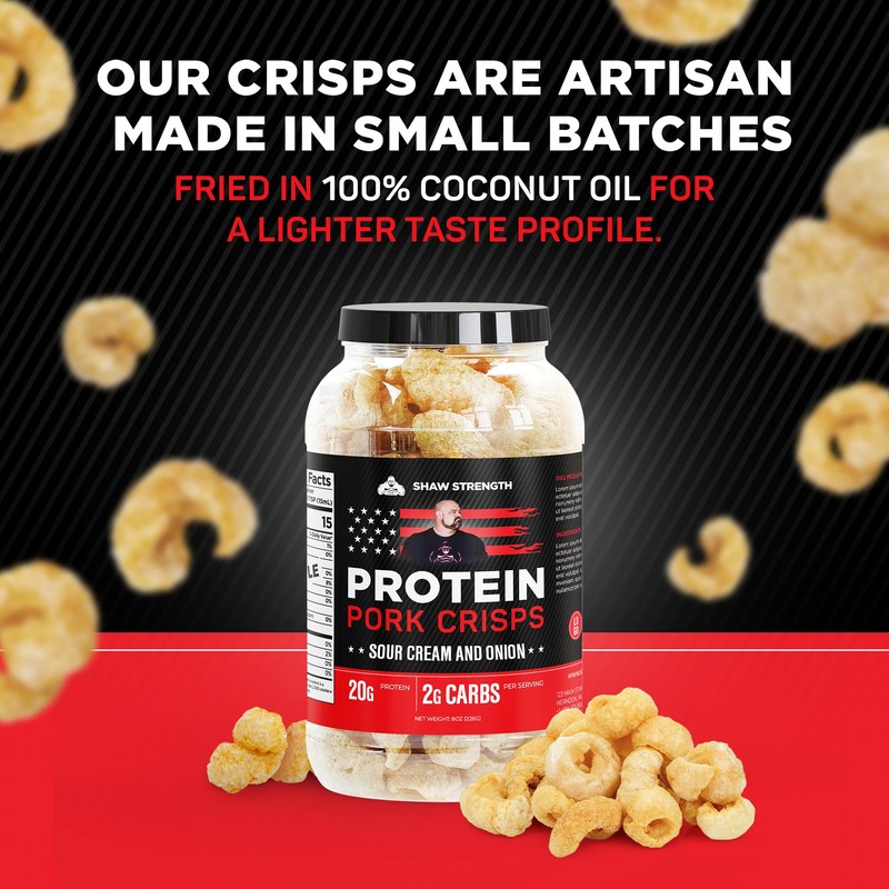 Shaw Strength Protein Pork Rinds (Sour Cream, 8oz); Developed for