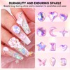 Makartt Pink Diamond Nail Design Glue Set, Flat Back Gemstone,