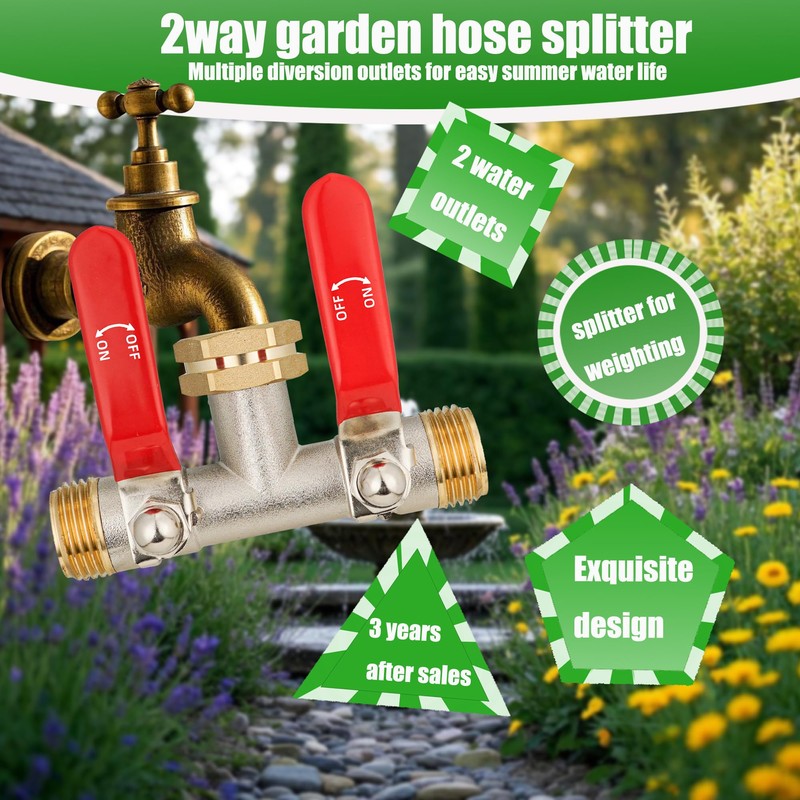 EJW Hose Splitter 2 Way, Garden Hose Splitters, 2 Way