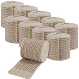 Vakly Elastic Bandage Wrap Rolls with Self-Closure [Pack of 10] Premium 2 Inch Bandages Comfort Athletic Compression Roll, 5 Yards Stretched for Customized First Aid Compression on Knee, Ankle & Wrist