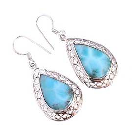 Tropfenförmige Ohrringe aus 925er Sterlingsilber mit Schmuck aus natürlichem blauem Edelstein zum Jahrestag