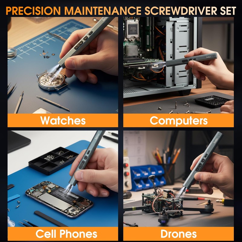 Precision Electric Screwdriver Set,160-in-1 Mini Electric Screwdriver,650mAh Rechargeable Screwdrivers,S2 Magnetic