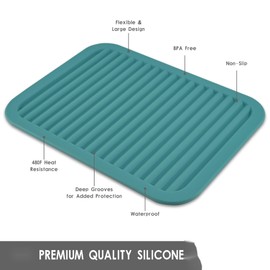 Nstezrne Trivets for Hot Dishes, Hot Pads for Kitchen Silicone Trivet Mat, Trivets for Hot Pots and Pans, Multi Purpose Heat Resistant Mats for Countertops Rectangular Pot Holders Set 2 Dark Gray