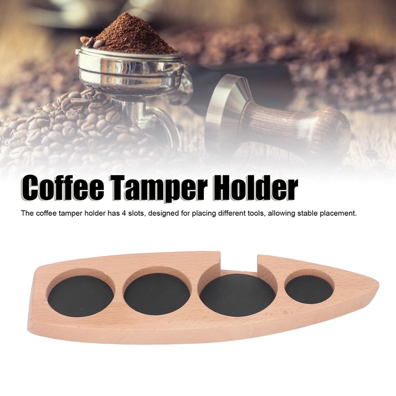 Coffee Tamper Holder Boat Shape 4 Slots Anti Slip Stable