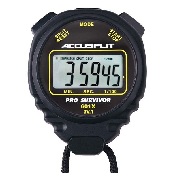 ACCUSPLIT Pro Survivor - A601XBK Stopwatch, Clock, Extra Large Display (Black)