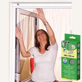 Mako Fly Screen for Window, Polyester, 130 x 150 cm, Includes Velcro strap