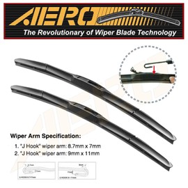 AERO Hybrid 22" + 16" Premium Quality All-Season Windshield Wiper Blades (Set of 2)
