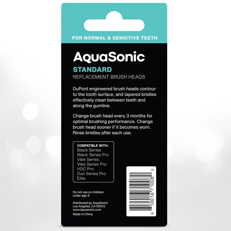 AquaSonic Genuine Standard Replacement Brush Heads | for Normal &