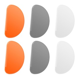 6 PCS Silicone Bowl Scrapers for Baking - Flexible Dough Scraper Set (Orange, Gray, White - 2 Each) - Non-Stick, Dishwasher Safe