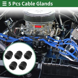 X AUTOHAUX 30mm / 1.18" Cable Glands Bellows Quick Joint Straight-Tube PA66 Nylon Black 5 Pcs