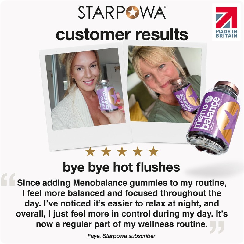 Starpowa Meno Balance | 60 Vegan Gummies | Blackcurrant Flavoured