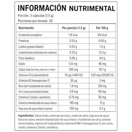 CALCEVA Premium Suplemento Alimenticio con Calcio Citrato, Vitamina D3, K2 MK-7, Zinc y Boro, 60 Cápsulas de 600 mg