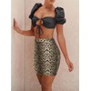 Women's Mini Pencil Skirt - High Waisted Cheetah Print Bodycon