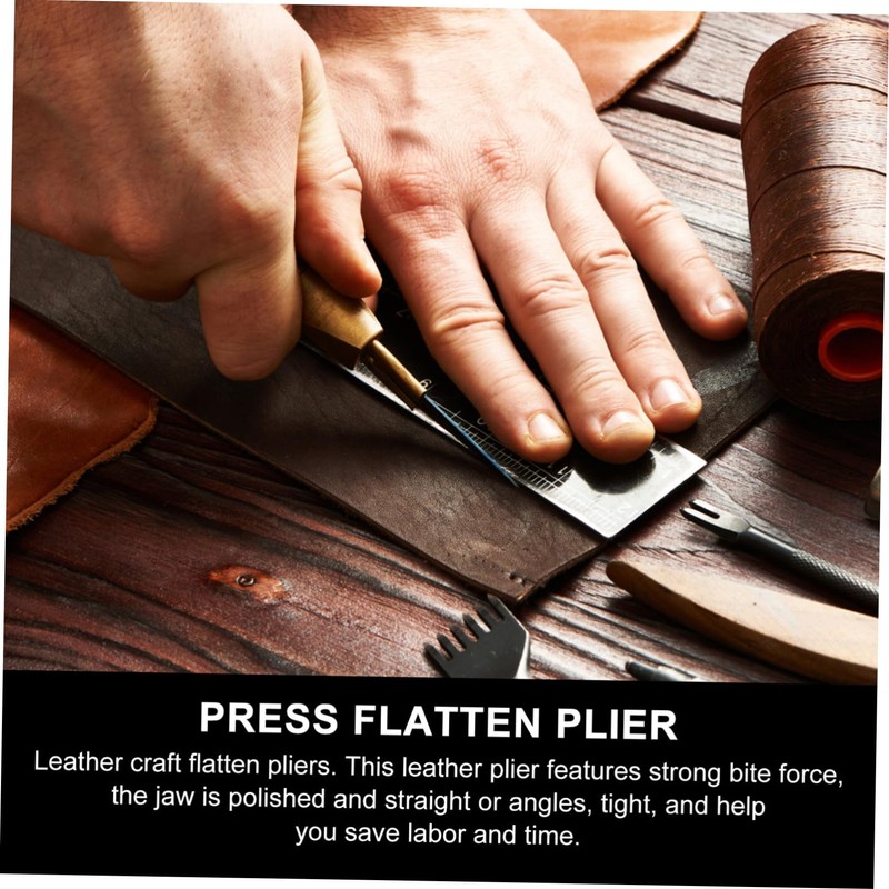 IWOWHERO Press Flatten Pliers Flat Nose Pliers for Leather Strong