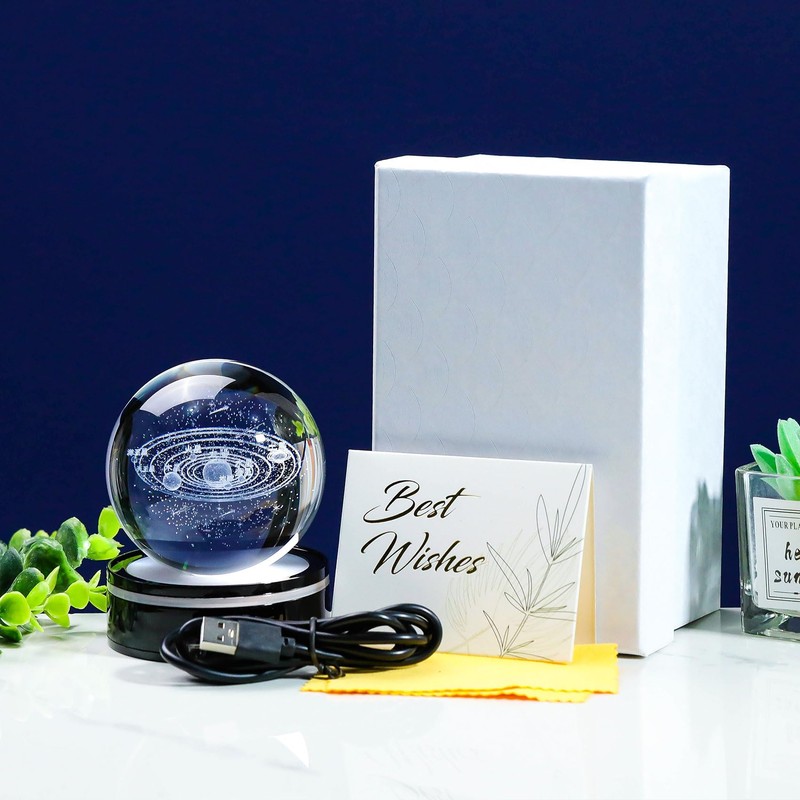 Kertari 3D Universe K9 Crystal Ball Solar System Model Birthday