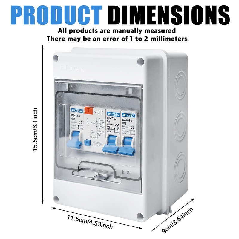 Surface-Mounted Fuse Box IP65, Surface-Mounted Distributor Small Distribution Board Surface-Mounted