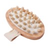 TOVINANNA Massage Bath Brush Wooden Head for Exfoliating Round Head