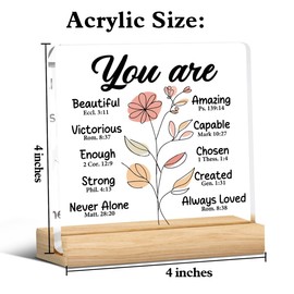 Christian Gifts for Women, Inspirational Religious Gifts for Female Friends on Birthday Mothers Day Christmas, Bible Verses Jesus Catholic Spiritual Gift Acrylic Plaque Desk Sign Home Decor