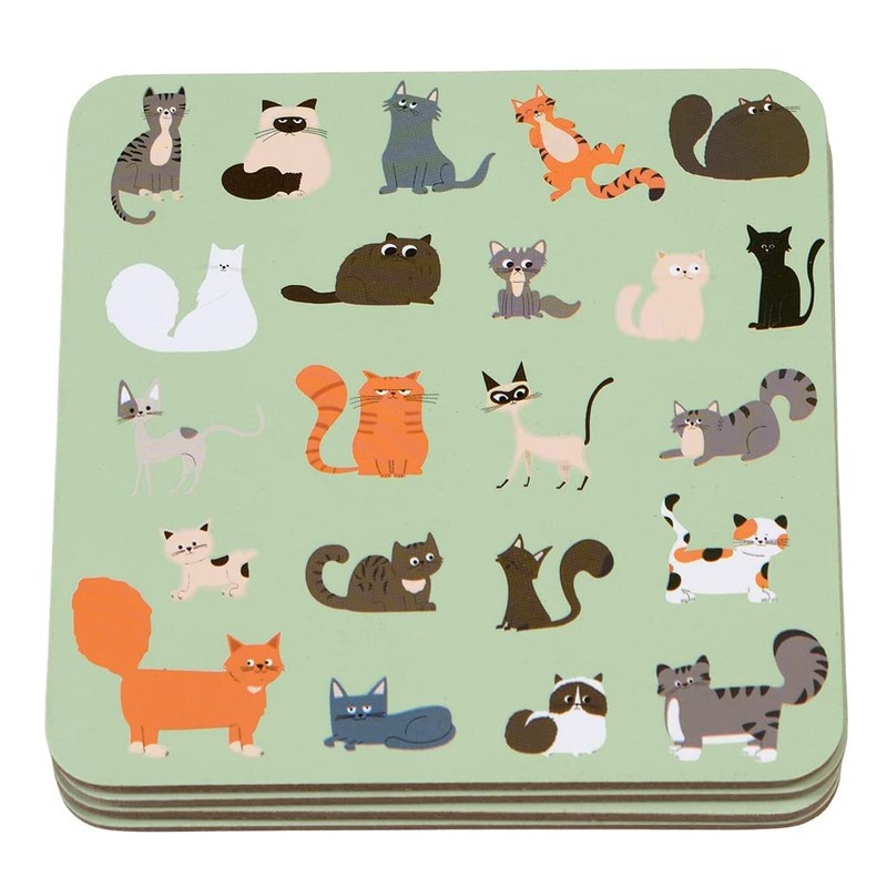 Nine Lives Cat Coasters (set Of 4)