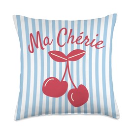 Ma cherie Ma chérie cherry girl aesthetic Throw Pillow