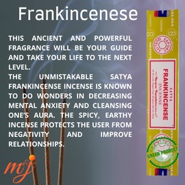 Original Satya Nag Champa Frankincense Incense Sticks | with M&J incense sticks holder | x4 pack | for Aromatherapy, Spa, Yoga, Weddings, Meditation, Healing, Positivity and Relaxation